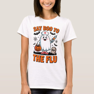 T-shirt Dites Boo à la grippe drôle d'Halloween infirmière