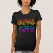 T-shirt Dites Gay Retro Rainbow (Devant)