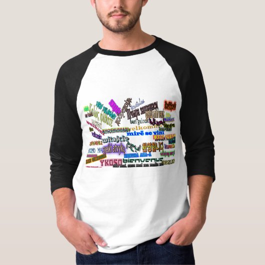 T-shirt Dites le "accueil" dans plus de 30 langues (Devant)