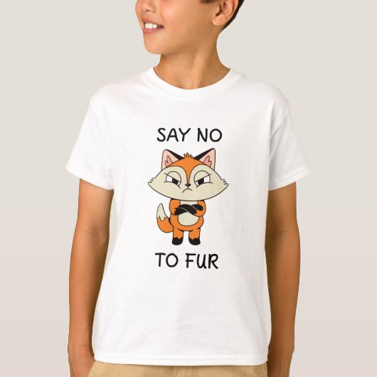 T-shirt Dites non à Fur - Triste Fox (Devant)