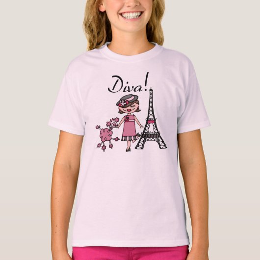 T-shirt Diva cheveux Brown (Devant)