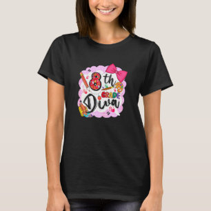 T-shirt Diva de 8e année Premier jour de l'école pour étud