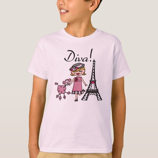 T-shirt Diva de cheveux blonds (Devant)