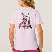T-shirt Diva de cheveux noirs (Dos)