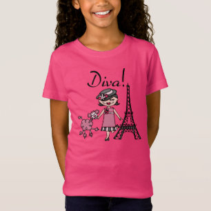 T-Shirt Diva de cheveux noirs