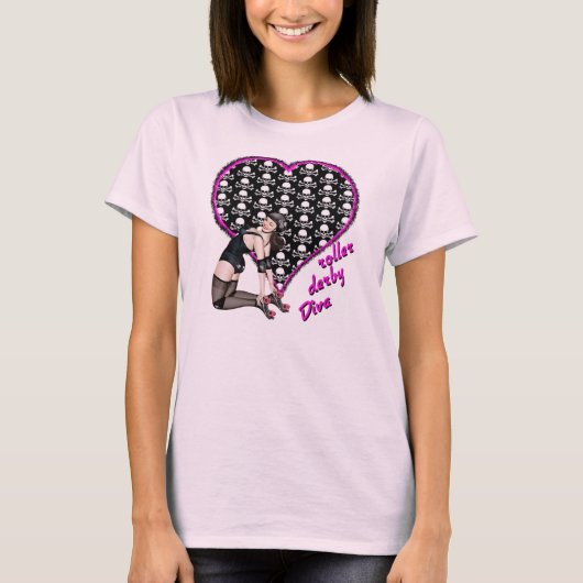 T-shirt diva de Derby de rouleau (Devant)