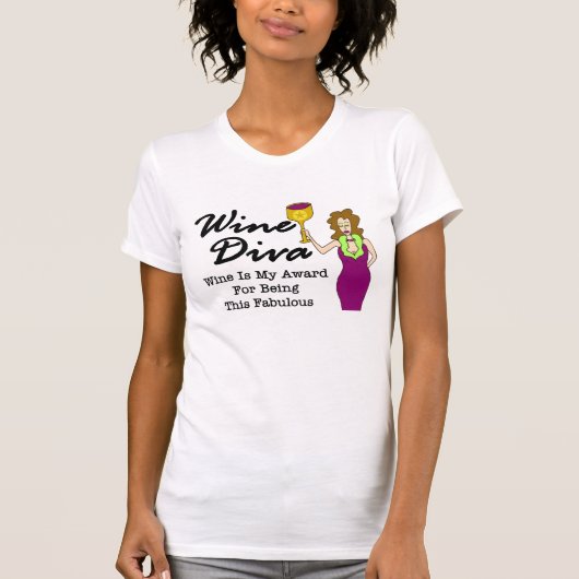 T-shirt Diva de vin "fabuleuse " (Devant)