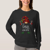 T-shirt Diva Gnomo Buffalo Plaid Christmas Tree Light (Devant)