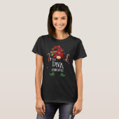 T-shirt Diva Gnomo Buffalo Plaid Christmas Tree Light (Devant entier)