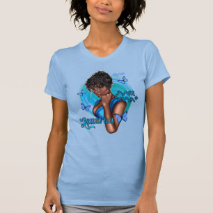 T-shirt Diva innovante Aquarius noire avec une touche auda