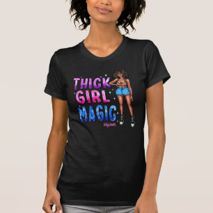 T-shirt Diva noire épaisse et audacieuse embrassant son es