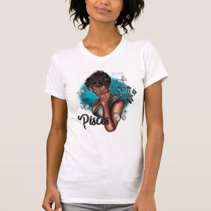 T-shirt Diva Poissons Noir Rêveuse au Charme Éthéré