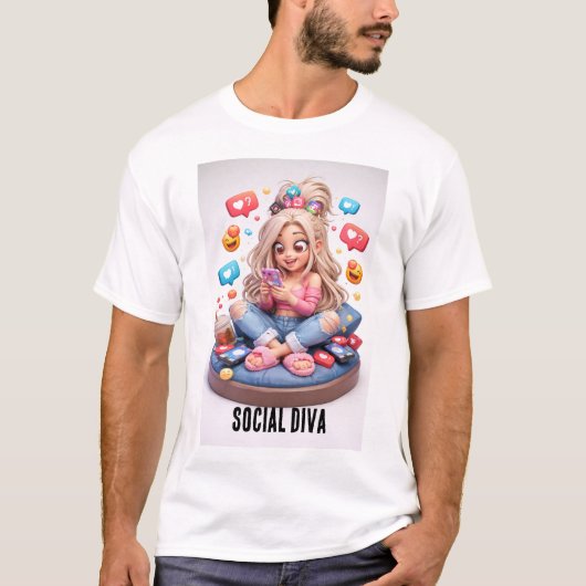 T-shirt diva sociale (Devant)