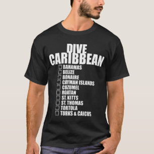 T-shirt Dive Caribbean Island Plongée Liste de contrôle Pl