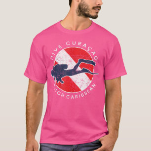 T-shirt Dive Curaçao Diver Diver Diver Drapeau