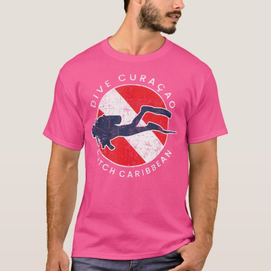 T-shirt Dive Curaçao Diver Diver Diver Drapeau (Devant)