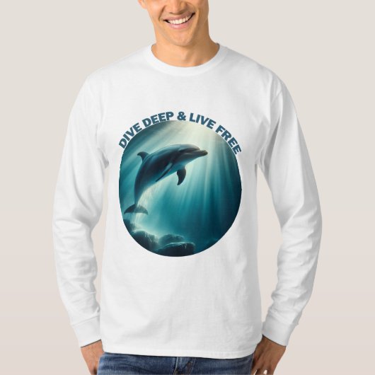 T-shirt Dive Deep Live Dolphin gratuit (Devant)