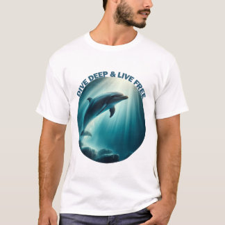 T-shirt Dive Deep Live Dolphin gratuit