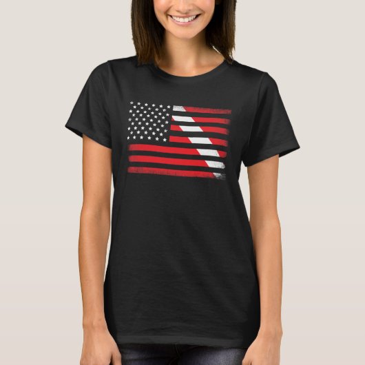T-shirt Dive Flag Scuba Diving American Flag (Devant)