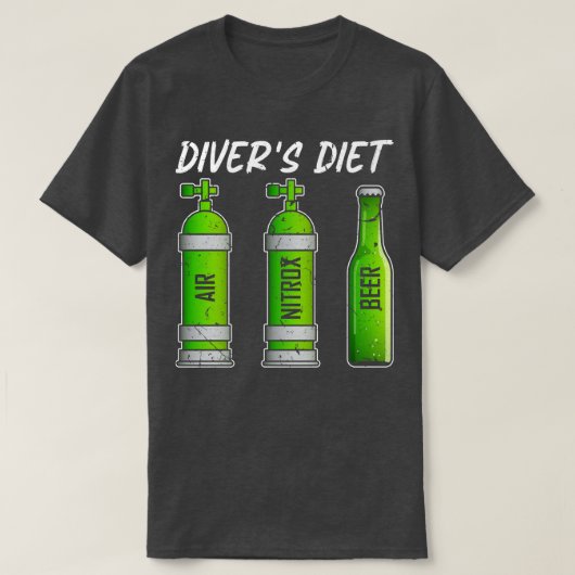 T-shirt Diver Diet Bière Drôle Plongée sous-marine (Design devant)