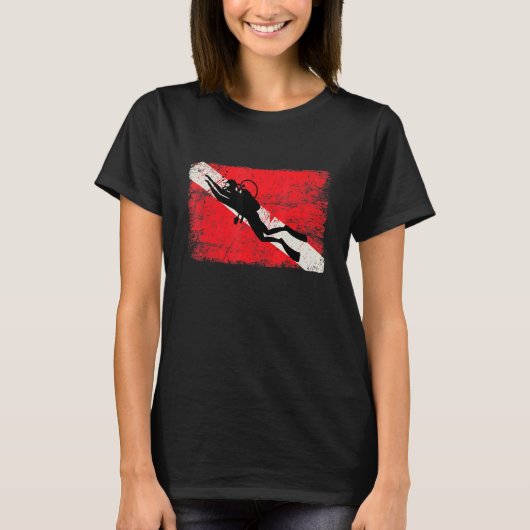 T-shirt Diver Down Dive Drapeau Plongée Plongée Drapeau Am (Devant)