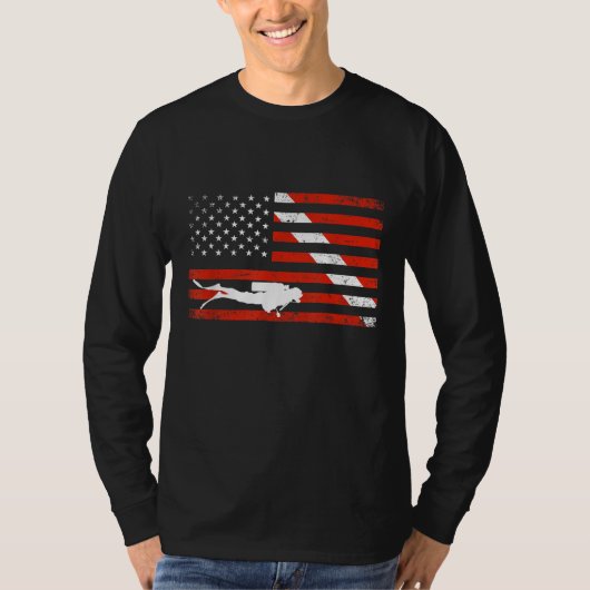 T-shirt Diver Down Dive Drapeau Scuba Plongée Drapeau amér (Devant)