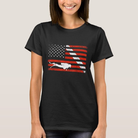 T-shirt Diver Down Dive Drapeau Scuba Plongée Drapeau amér (Devant)