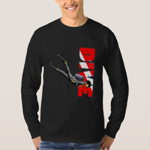 T-shirt Diver Plongée Plongée Drapeau Drapeau 1