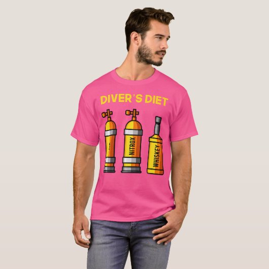 T-shirt Divers Diet Whiskey Lover Scuba Diver Vêtement Fun (Devant entier)