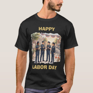 T-shirt Divers officiers de police Art patriotique de la f
