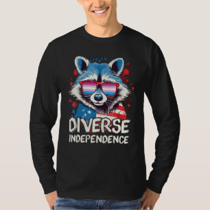 T-shirt Diverse Indépendance Raton Laveur Bigender Lunett
