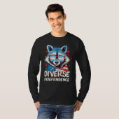 T-shirt Diverse Independence  Raccoon Transgender Sunglass (Devant entier)