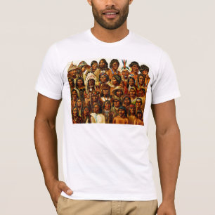 T-shirt Diverses tribus de collage indigène d'Indiens