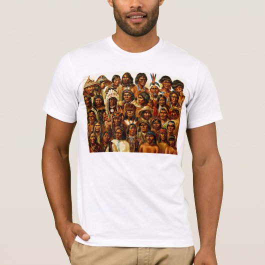 T-shirt Diverses tribus de collage indigène d'Indiens (Devant)