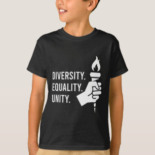 T-shirt Diversité. Égalité. Unité. Une féministe