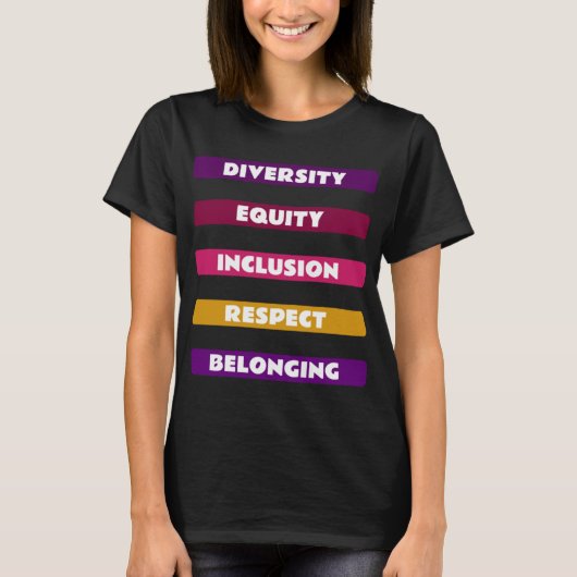 T-shirt Diversity Equity Inclusion Respect Belonging Pack  (Devant)