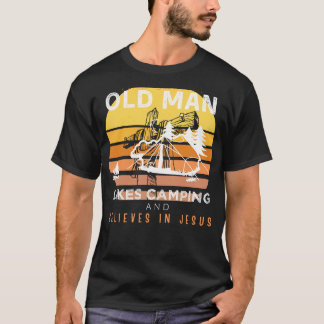 T-shirt Divine Campers Solace : Vieux Mans Grumpy Jesus Ad