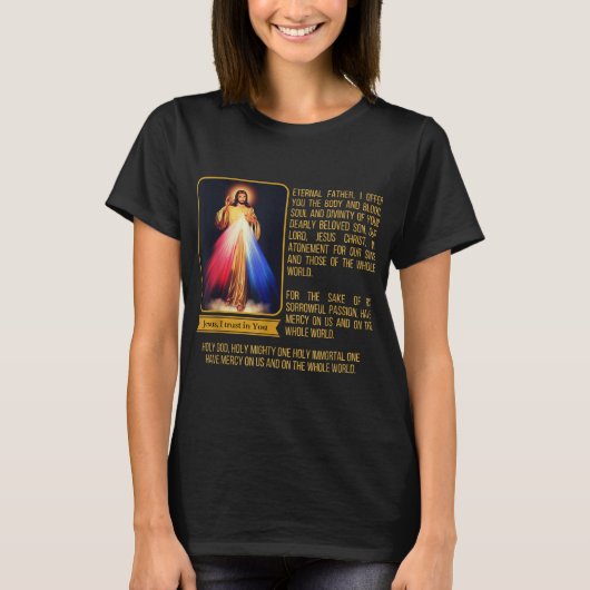 T-shirt Divine Miséricorde Jésus Image Chaplet Novena Priè (Devant)
