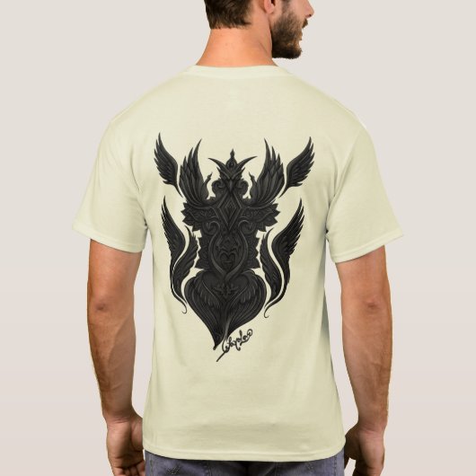 T-shirt Divine Symmetry: Intricate Black & White  (Dos)
