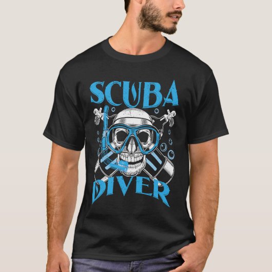 T-shirt Diving Scuba Diver in Deep Sea and Sea (Devant)