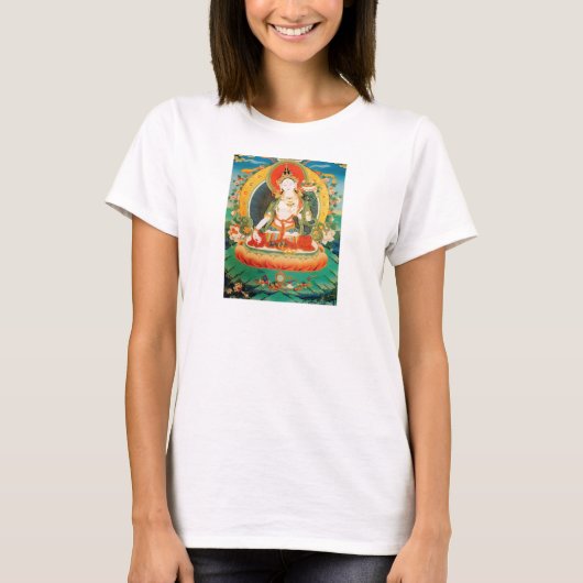 T-SHIRT DIVINITÉ BLANCHE DE BOUDDHISTE TARA (Devant)