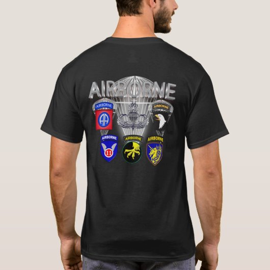 T-shirt Divisions aéroportées de l'Armée de terre passées  (Dos)