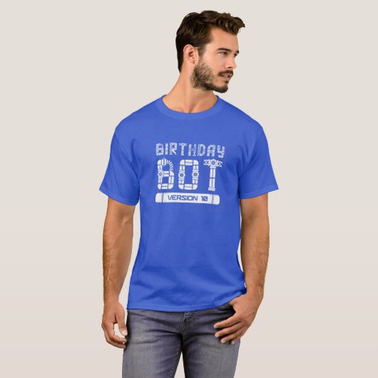 T-shirt Dix Ans 10E Anniversaire Bot Version 10 | Robot (Devant entier)