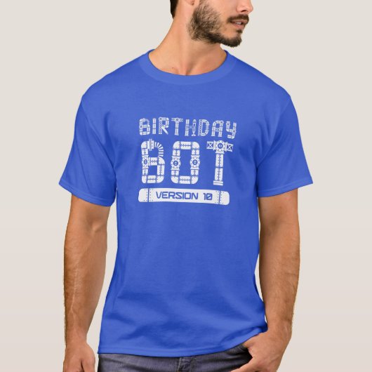 T-shirt Dix Ans 10E Anniversaire Bot Version 10 | Robot (Devant)