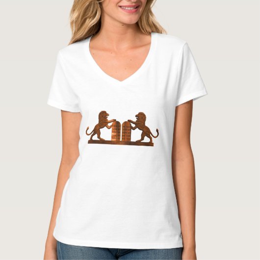 T-shirt Dix commandements et lions (Devant)