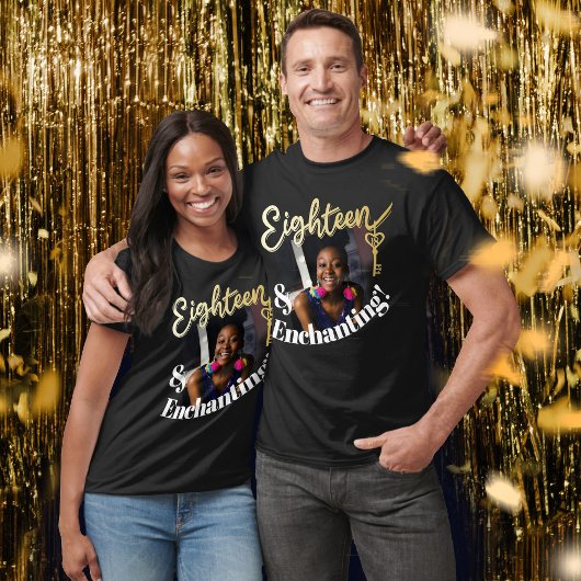T-shirt Dix-huit et enchanteur clé or 18e anniversaire