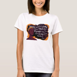 T-shirt Dix-neuvième trimestre Tête d'histoire noire Fe