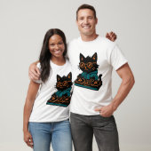 T-shirt DJ Black Cat Drôle (Unisexe)