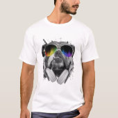 T-shirt Dj Bulldog Avec Lunettes De Soleil (Devant)