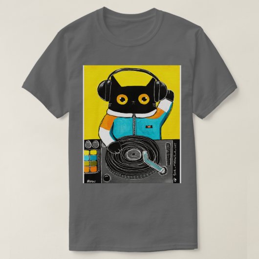 T-shirt DJ Cat (Design devant)